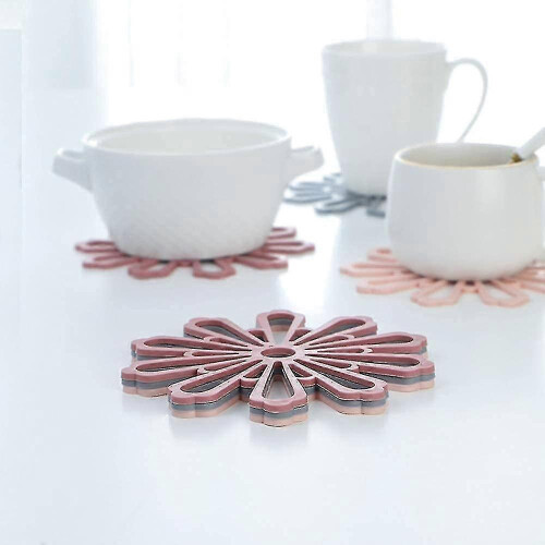 Silikon-Untersetzer mit Blumenmuster, hitzebeständiger Topfhalter 1