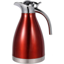 Thermoskanne, doppelwandige, vakuumisolierte Edelstahl-Kaffeekanne für Kaffee, heißes Wasser und Tee (1,5 l - rot)