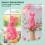 Flocked Easter Rabbit Ornament Pink 7.9 inch 6