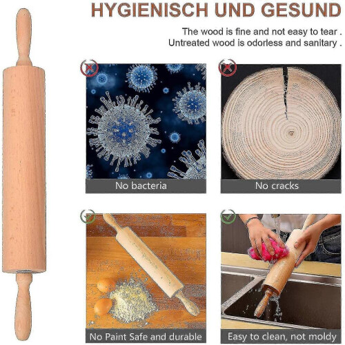 Deegroller, houten deegroller, houten deegroller, deegroller van beukenhout 2