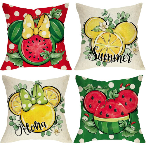 Fodere per cuscini Aloha Mouse per esterni, set da 4 pezzi, 45x45 cm