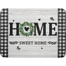Tapete escurridor de platos a cuadros blancos y negros, 40 x 45 cm, reversible, absorbente, estilo rústico para cocina – Compatible con accesorios