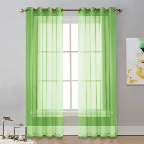 Pachet de 2 perdele transparente din poliester, 132x233 cm