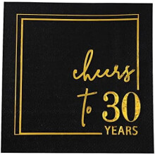 Serviettes de cocktail noires et dorées à paillettes, paquet de 50, 12,7 x 12,7 cm, 3 plis