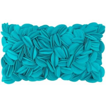 Fodera per cuscino con fiori 3D, copricuscino decorativo fatto a mano, 30x50 cm, in lana, ciano scuro, per divano/letto