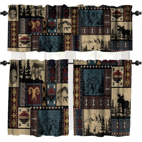 Bear & Deer Farmhouse Gardinsæt – 3 dele