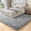 Super Soft Shaggy Area Rug Light Grey 5x7 ft 3