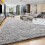 Super Soft Shaggy Area Rug Light Grey 5x7 ft 2