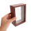 1Pack Display Box Frame Dark Red Wood Material Ticket Showcase 16.2X11X5.7in 7