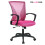 Pink mesh office chair with wheels and adjustable height 1
