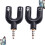 2 PCS Dual Headphone Jack Splitter Cable for Headset Adapter Black 6