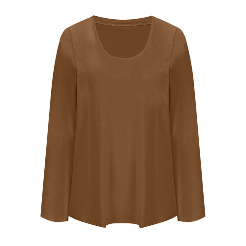Γυναικεία T-shirts Casual Μονόχρωμα Oversize Μπλούζες με Στρογγυλή Λαιμόκοψη και 2