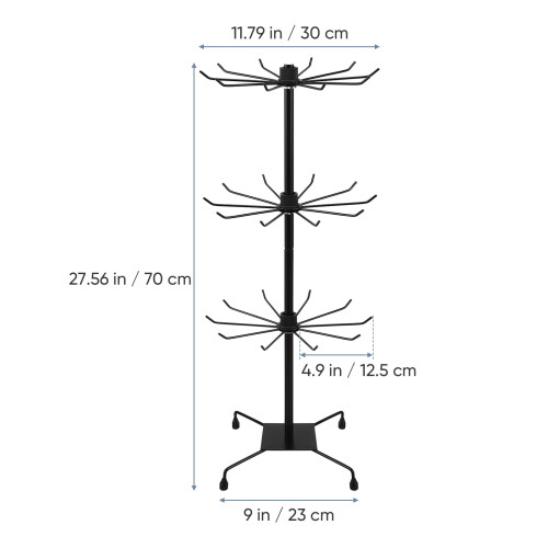 Metal hat cap tree stand freestanding black 2