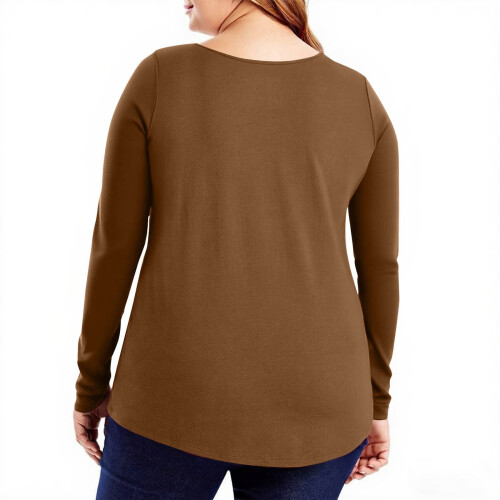 Γυναικεία T-shirts Casual Μονόχρωμα Oversize Μπλούζες με Στρογγυλή Λαιμόκοψη και 1