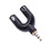 2 PCS Dual Headphone Jack Splitter Cable for Headset Adapter Black 2