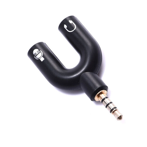 2 PCS Dual Headphone Jack Splitter Cable for Headset Adapter Black 1