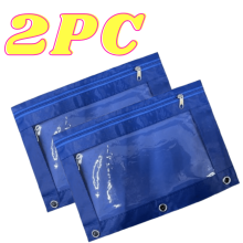 Penar cu 3 găuri, husă cu fermoar, geantă transparentă din PVC pentru documente, dosar detașabil, suport mare pentru pixuri din pânză,