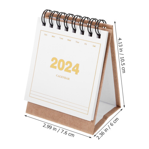 Calendario da scrivania 2024, formato piccolo, multicolore, ideale per ufficio e casa. 1