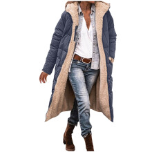 Chaquetas de plumas de invierno para mujer Kukoosong, abrigos largos reversibles de borrego borrego, prendas de moda de invierno, abrigos de plumas