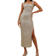 Homecoming Kjoler til Kvinder Sexet Glitter Festkjole Slogan V-hals Bodycon Cocktailkjole