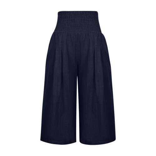 ZKCCNUK Καλοκαιρινό Γυναικείο Παντελόνι Capris με Φαρδιά Στήθος και Ψηλή Μέση, Ίσιο, Casual 2