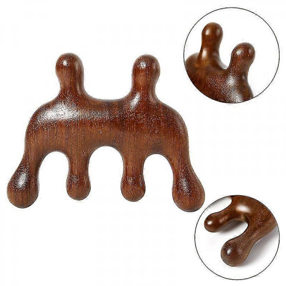 Wooden Massage Comb for Meridian Scrapping and Reflexology Body Therapy