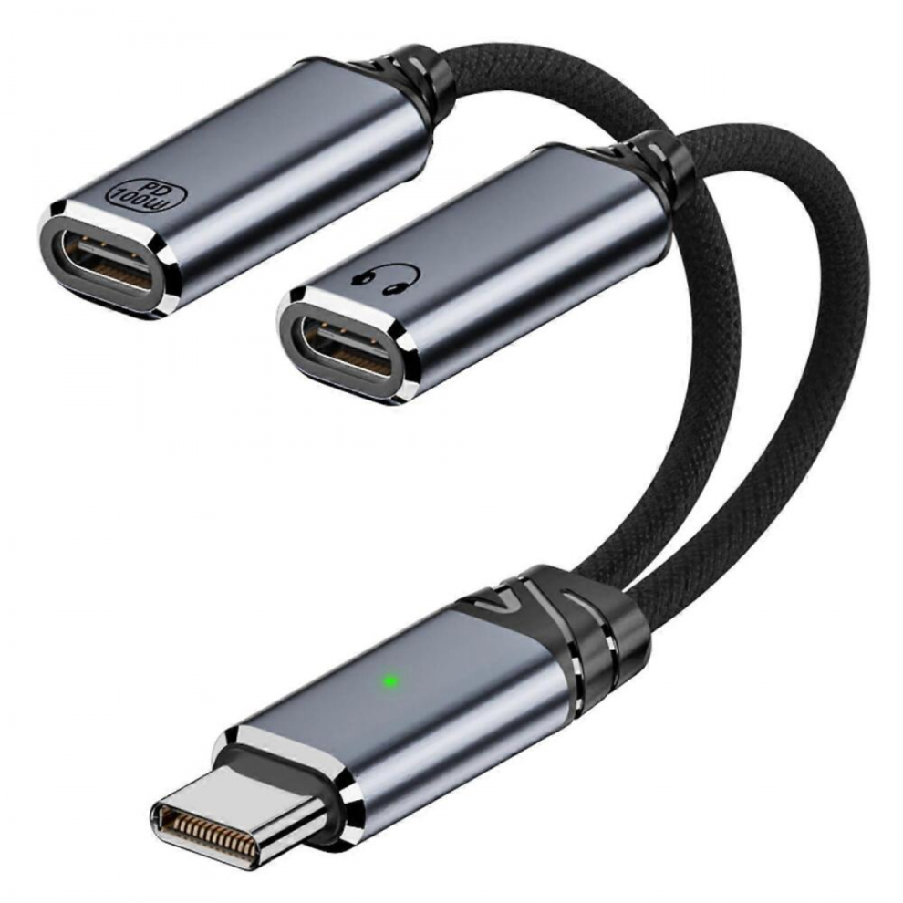 Usb C Splitter 100W Pd Fast Charging Dual Usbc Headphone And Charging Adapter Compatible With Iphone, Ipad And Galaxy Devices 7771292231849