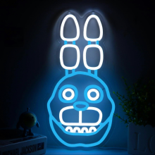 Rabbit Neon Signs for Five Nights at Freddy's Bonnie, LED Wall Decor for Bedroom, Kids' Room Gifts, 16 inch