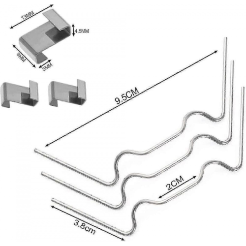 100 clips de fixation pour vitres de serre, clips de fenêtre en acier inoxydable pour fixation de vitres 2