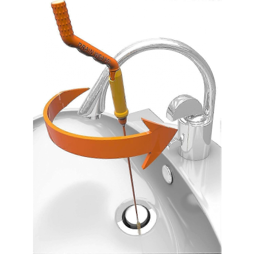 Déboucheur d'évier Drain Weasel - 65 cm - Outil de débouchage de canalisations avec poignée rotative 1