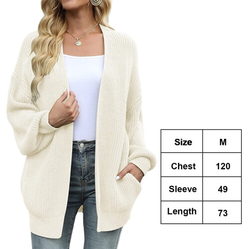 Γυναικεία oversized ζακέτα με απαλό πλεκτό πουλόβερ και τσέπες 1