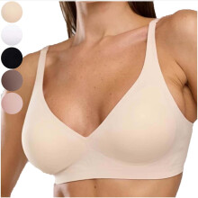 Sutiã sem costura para mulheres, sutiã push-up, sutiã sem aro, fino e levemente forrado, sem costura, confortável para suporte leve para uso