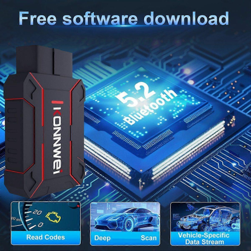 MAXOBD Lecteur de codes de diagnostic automobile Scanner tous systèmes Bluetooth 5.0 pour Android et iOS Outil OBD 1