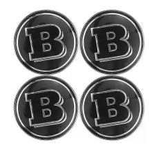 2025 4 Pcs 60mm Black Wheel Centre Hub Covers Suitable for Mercedes Brabus Smart 450451452