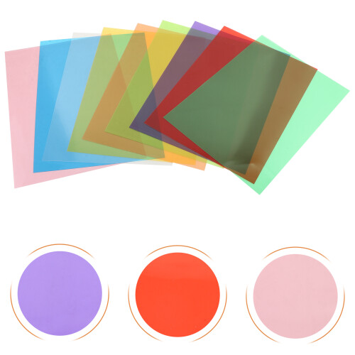 18 Sheets Transparent Cellophane Hard Sheet Multi-colored Cellophane Sheets Crafts Material 2