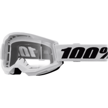 100% Strata 2 Off-Road Goggle (White - Clear Lens)