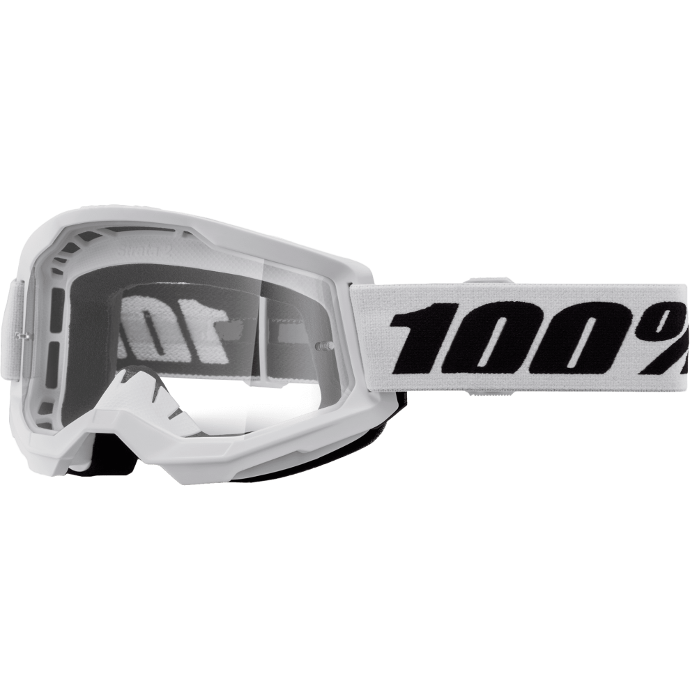 100% Strata 2 Off-Road Goggle ( - Clear Lens) White 9329345917370