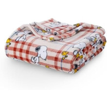 Peanuts Snoopy VelvetLoft plyschfilt, hel/queen size-möbel 23x23 cm, brun julpläd – Officiell Peanuts-produkt
