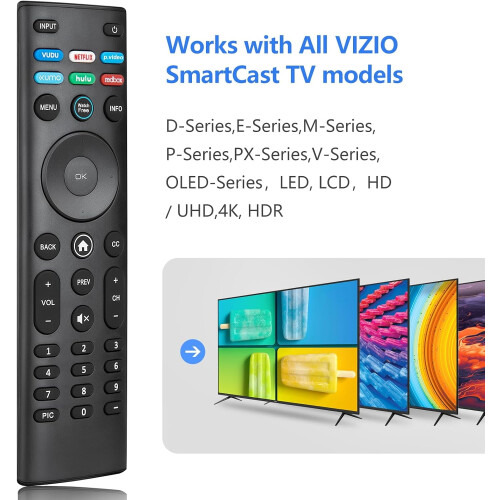 VIZIO Smart TV-fjärrkontrollutbyte XRT140Universal 2