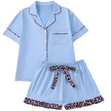 Completo pigiama da donna morbido a due pezzi con stampa a tema amore, maniche corte e pantaloncini – Comodo abbigliamento per il relax, per