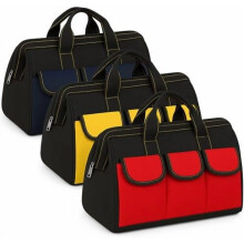 Conjunto de 3 Bolsas Impermeáveis para Ferramentas com Fundo Rígido e Abertura Larga para Eletricistas, Carpinteiros e Mecânicos (16",