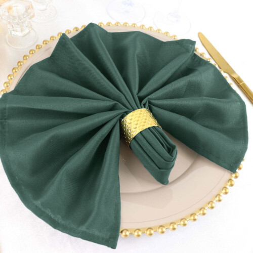 BalsaCircle 50 Pieces 20" Hunter Green Polyester Napkins Wedding Kitchen