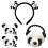 FRCOLOR4 τεμάχια κλιπ μαλλιών Panda λευκό σετ κορδέλας μαλλιών με σχοινί και λαστιχάκια 1