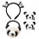 FRCOLOR4 τεμάχια κλιπ μαλλιών Panda λευκό σετ κορδέλας μαλλιών με σχοινί και λαστιχάκια 5