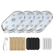 4X Solas Gan Sreang LED do Ghluaisteáin le haghaidh Tadhaill, USB, Ildaite, B79C