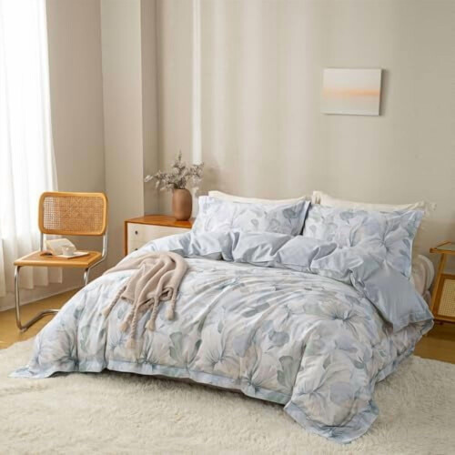 Ensemble de housse de couette florale pour lit simple, 100 % coton, 3 pièces 2