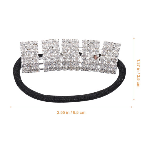 Fermacoda con strass, elastico per capelli senza pieghe, accessorio per capelli per donne e ragazze 1