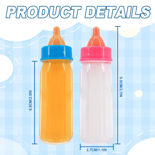 COSDOLL2PCs Μαγικά Μπιμπερόν για Κούκλες Μωρού, Αξεσουάρ Κούκλας για Παιδιά Δώρο 2
