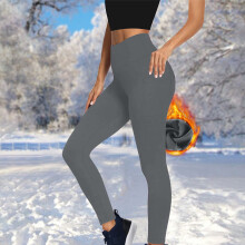 lulshou Dame Yogabukser Fløjlslomme Vinter Tight Stretch Fitnessbukser Yogabukser Træning Løb Yoga Leggings Bukser