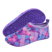 Boy Girl Lovely Sneakers Fish Scale Print Outdoor Beach Shoes Snorkeling Wading Shoes Skin Friendly Fabric For Kid